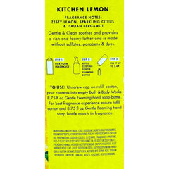 Bath & Body Works Kitchen Lemon foaming pump showing creamy lather for soft hands
