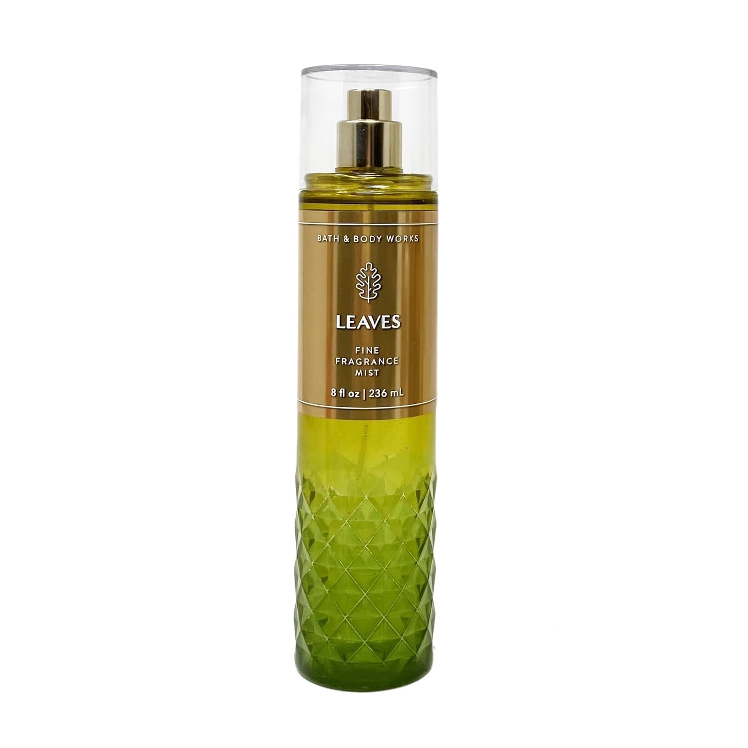 Bath & Body Works Leaves bottle with pump for a light, long-lasting fragrance.