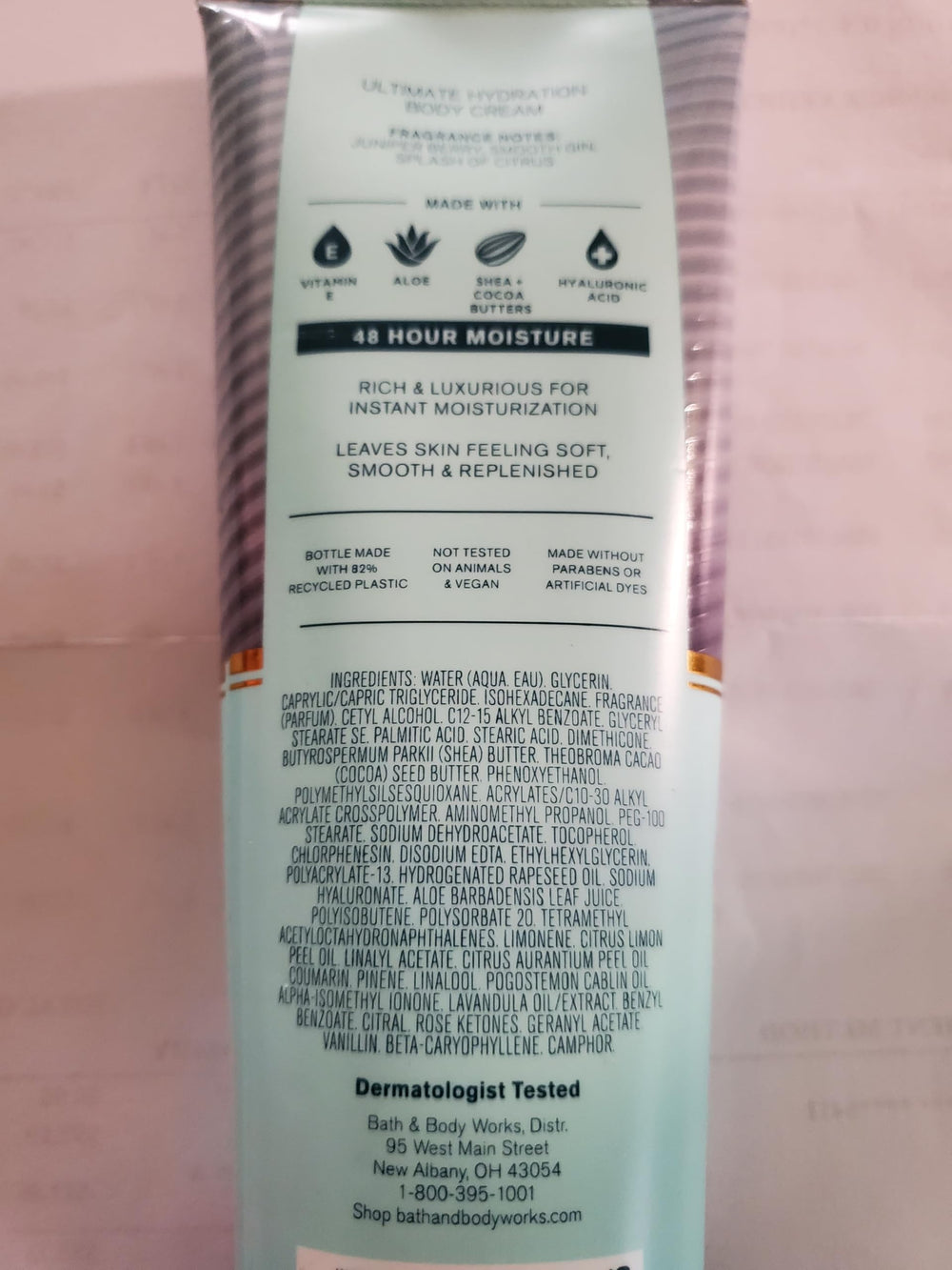 Bath & Body Works gin body cream tub close-up highlighting smooth texture.