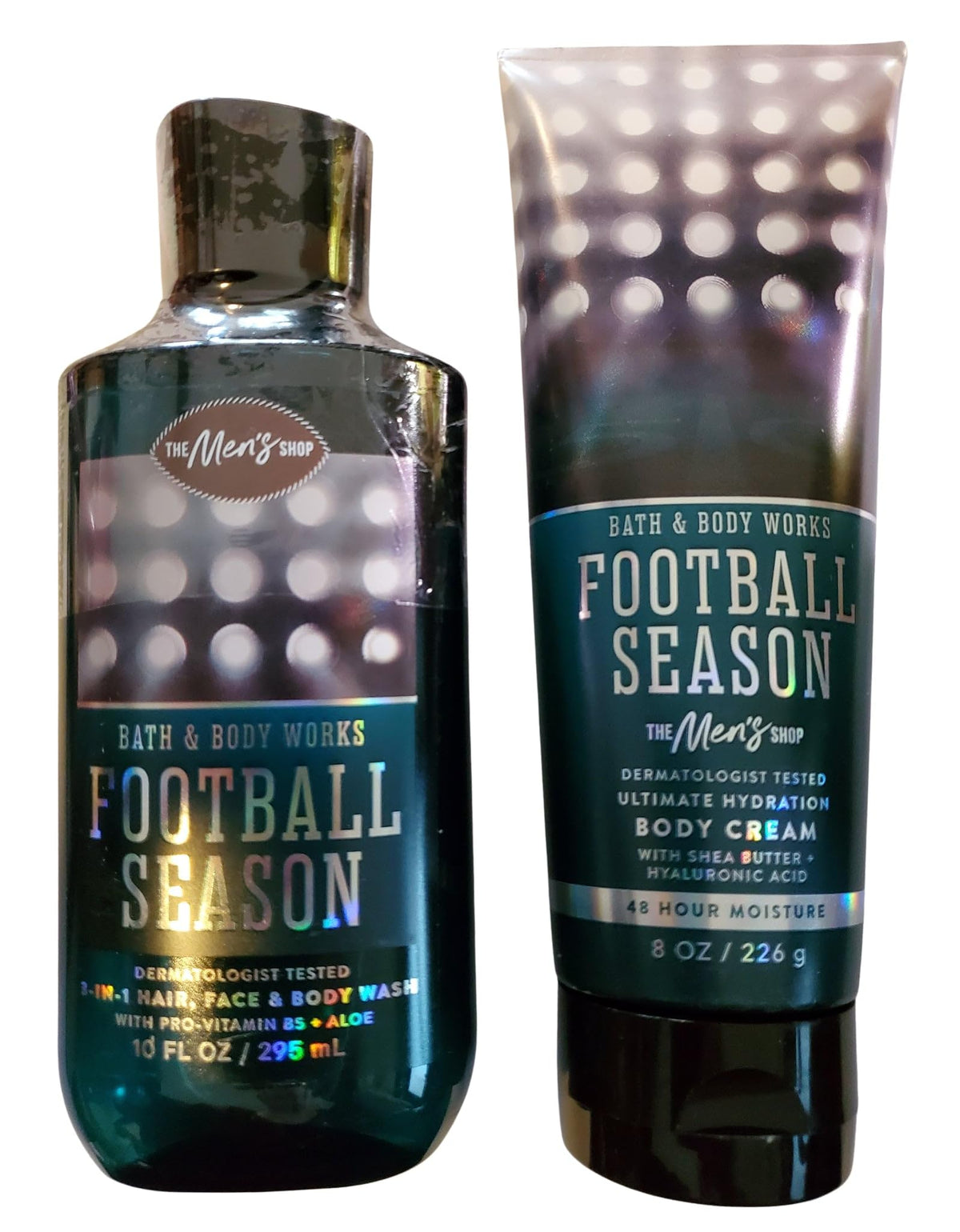 Bath and Body Works Men's Football Season 3-in-1 wash bottle shows refreshing eucalyptus aroma.