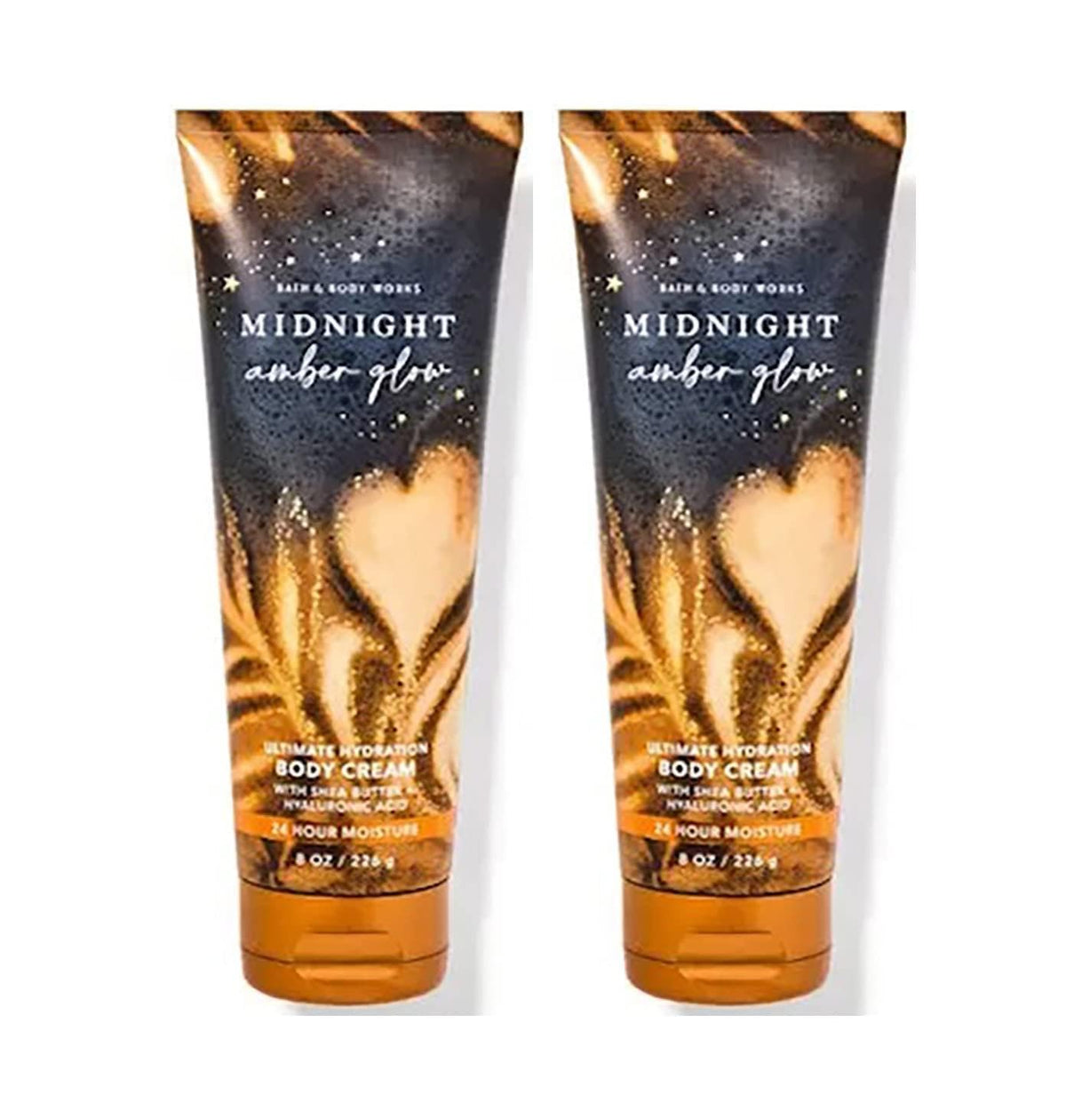 Bath and Body Works Midnight Amber Glow 2-pack body cream for deep hydration and lasting fragrance