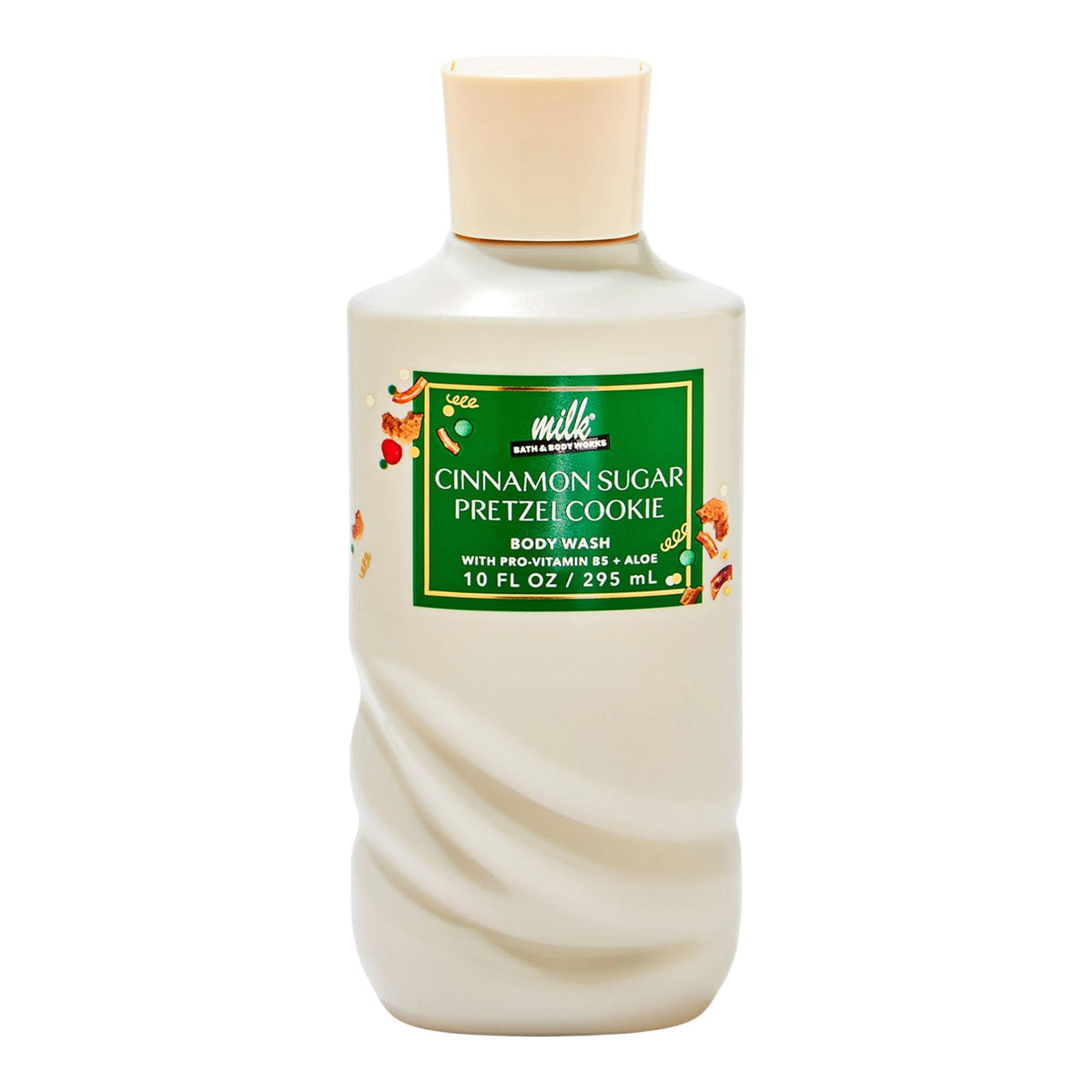 Bath & Body Works Milk Cinnamon Sugar Pretzel Cookie shower gel bottle delivers a cozy scent for daily cleansing