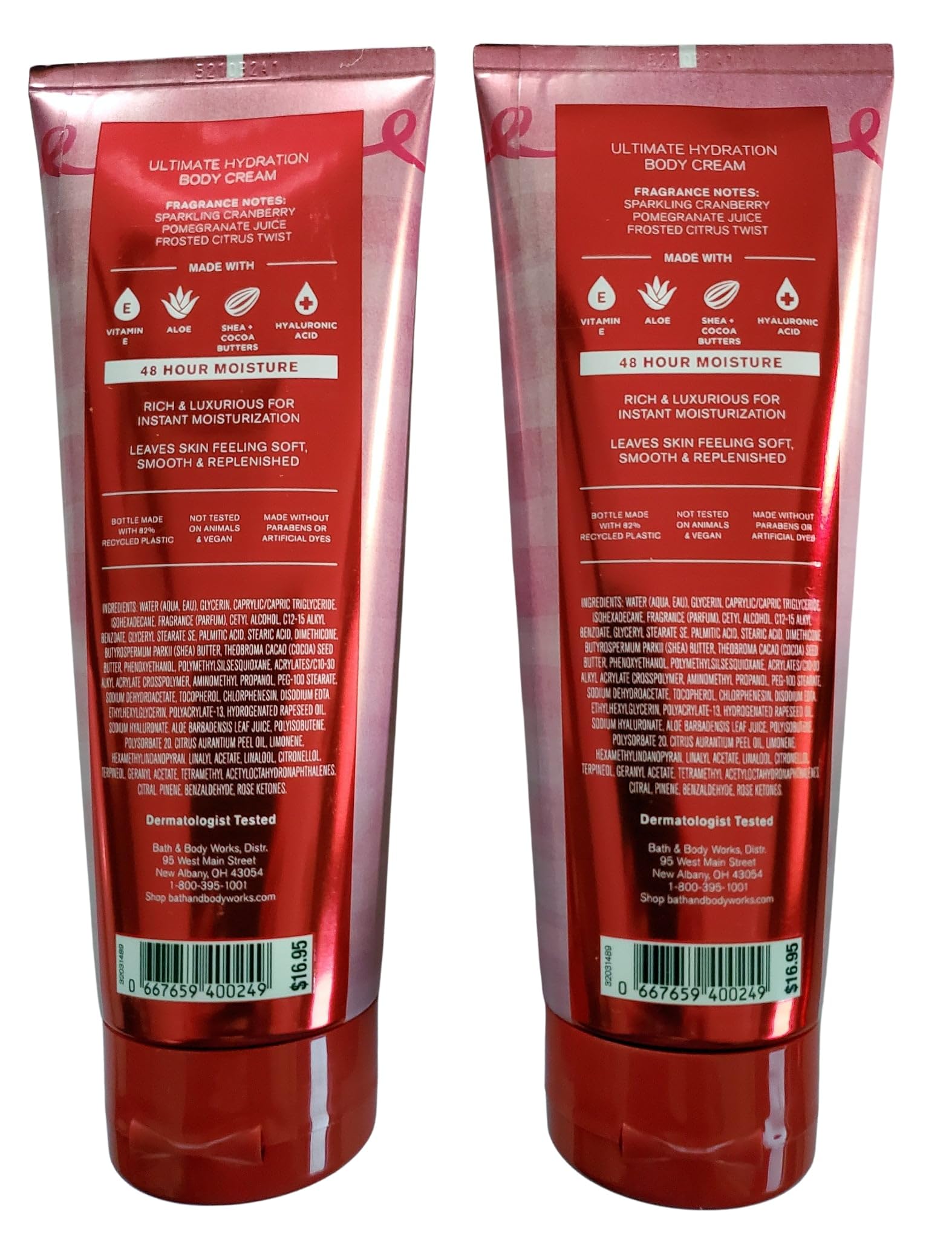 Two-pack front and side view of Mrs Claus Ultimate Hydration Cream for daily hydration.