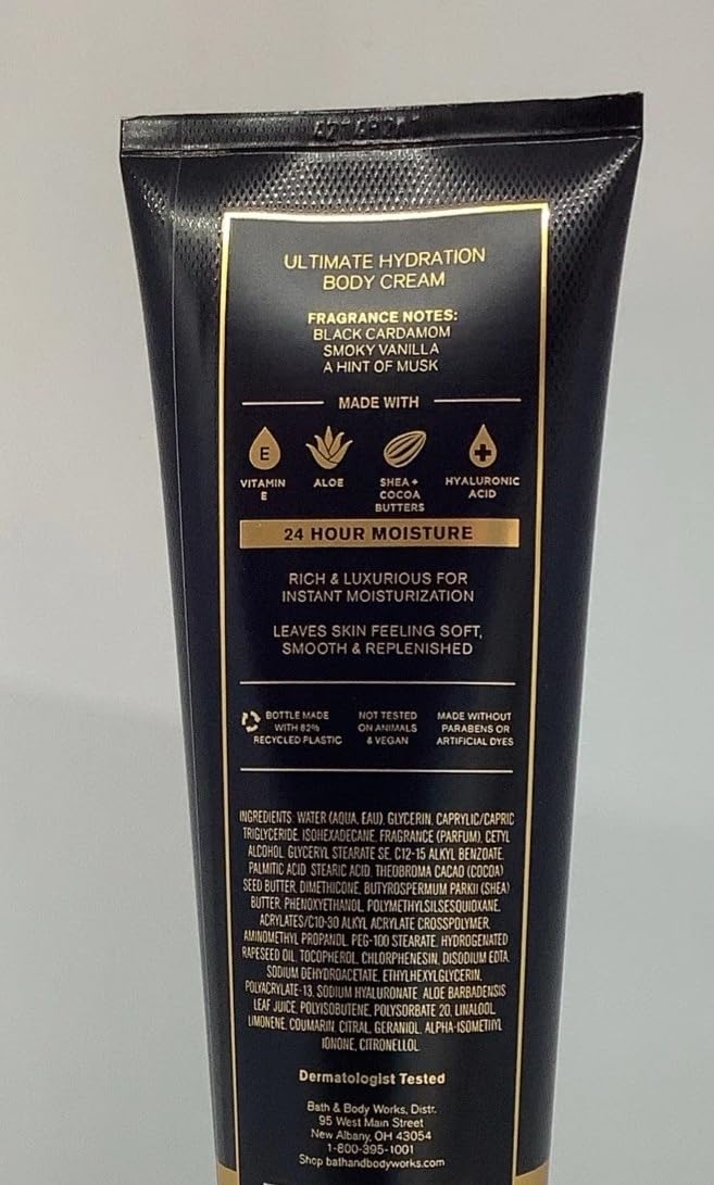 Bath and Body Works Noir Body Cream texture close-up highlights creamy, smoothing formula.