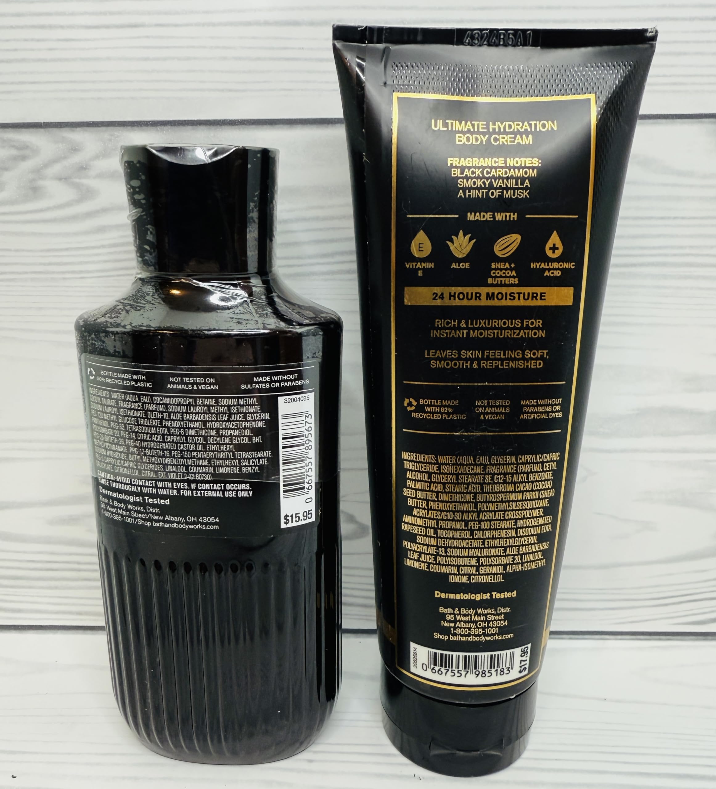 Bath & Body Works Noir bottle artwork varies, adding elegant ambience to your bathroom.