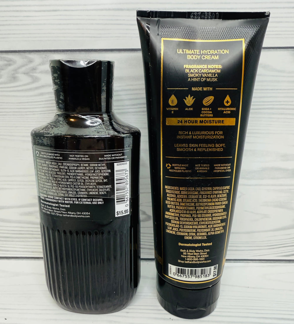 Bath & Body Works Noir bottle artwork varies, adding elegant ambience to your bathroom.