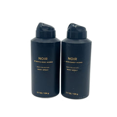 Close-up of Noir deodorizing spray bottle for stylish daily use.