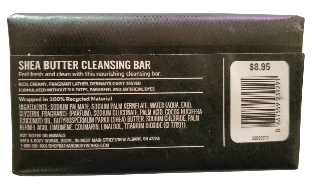 Bath & Body Works Noir shea cleansing bar close-up for gentle daily cleansing