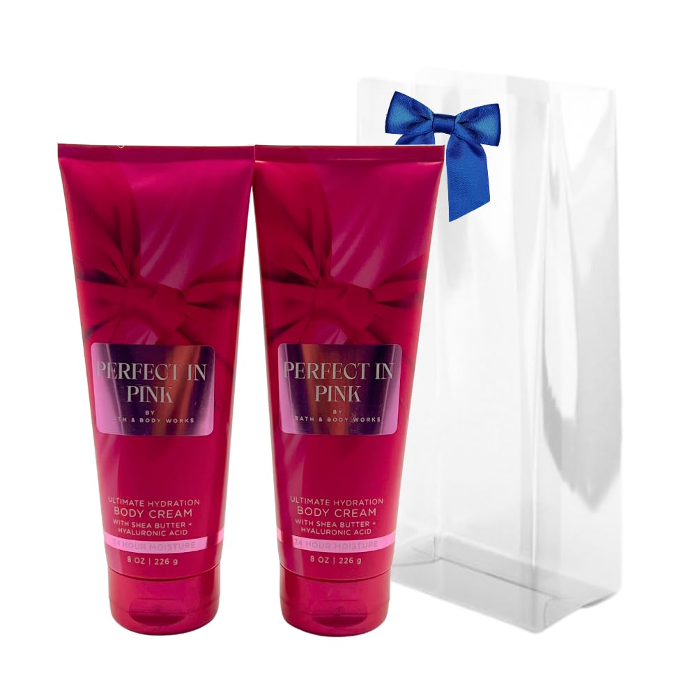 Bath & Body Works Perfect in Pink gift set with blue bow for daily hydration