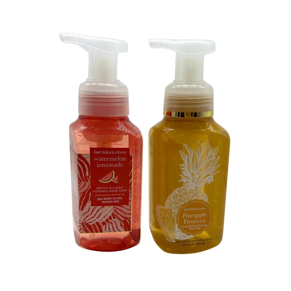 Bath & Body Works Pineapple Prosecco foaming soap bottle—bright fruity aroma.