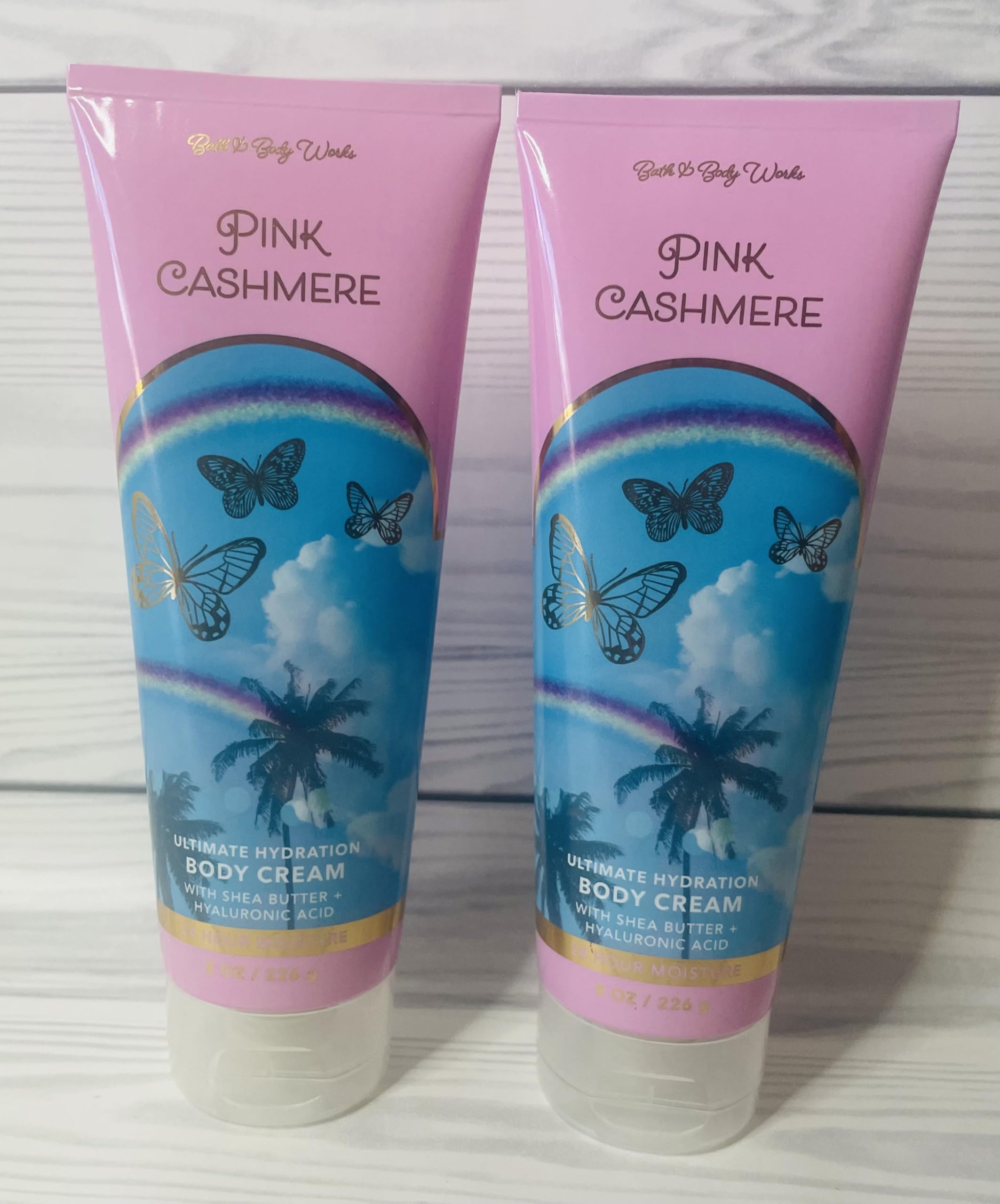 Bath & Body Works Pink Cashmere pack shot with two 8 oz jars for daily use.