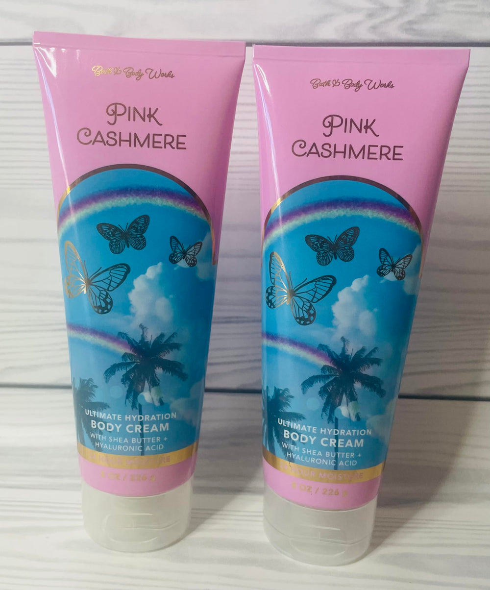 Bath & Body Works Pink Cashmere pack shot with two 8 oz jars for daily use.
