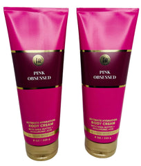 Bath and Body Works Pink Obsessed Ultimate Hydration Cream bottle for silky skin.