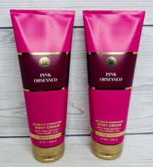 Texture of Bath and Body Works Pink Obsessed cream texture on skin.