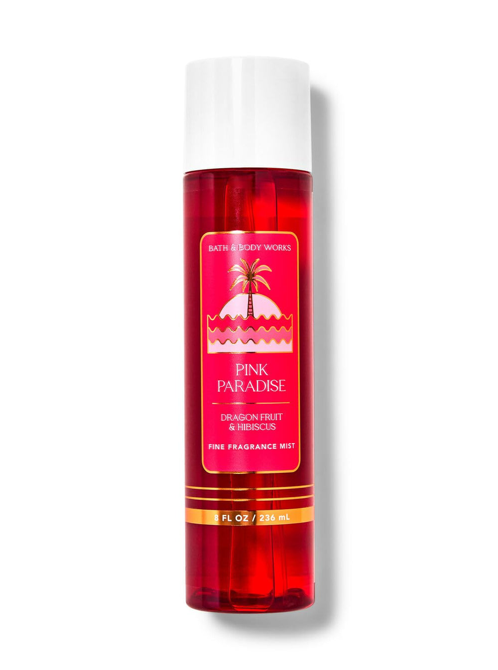 Bath & Body Works Pink Paradise spray bottle for all-day fragrance on the go.