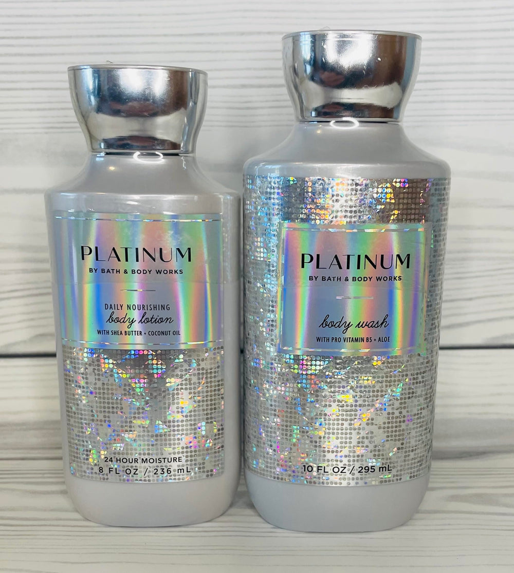 Bath & Body Works Platinum Set packaging variation, ideal for gifting or personal care collection.