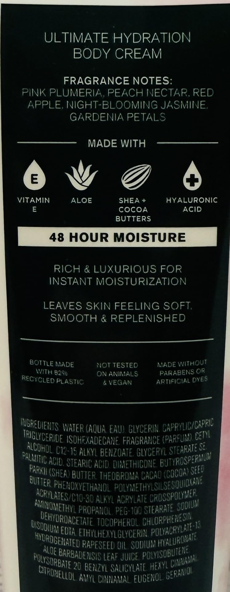 Bath & Body Works Plumeria Ultimate Hydration Cream fragrance notes visualization highlights floral scent.