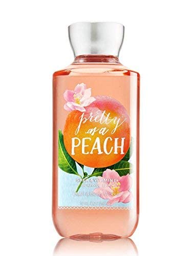 Close-up of Bath & Body Works Pretty as a Peach bottle highlighting playful color scheme