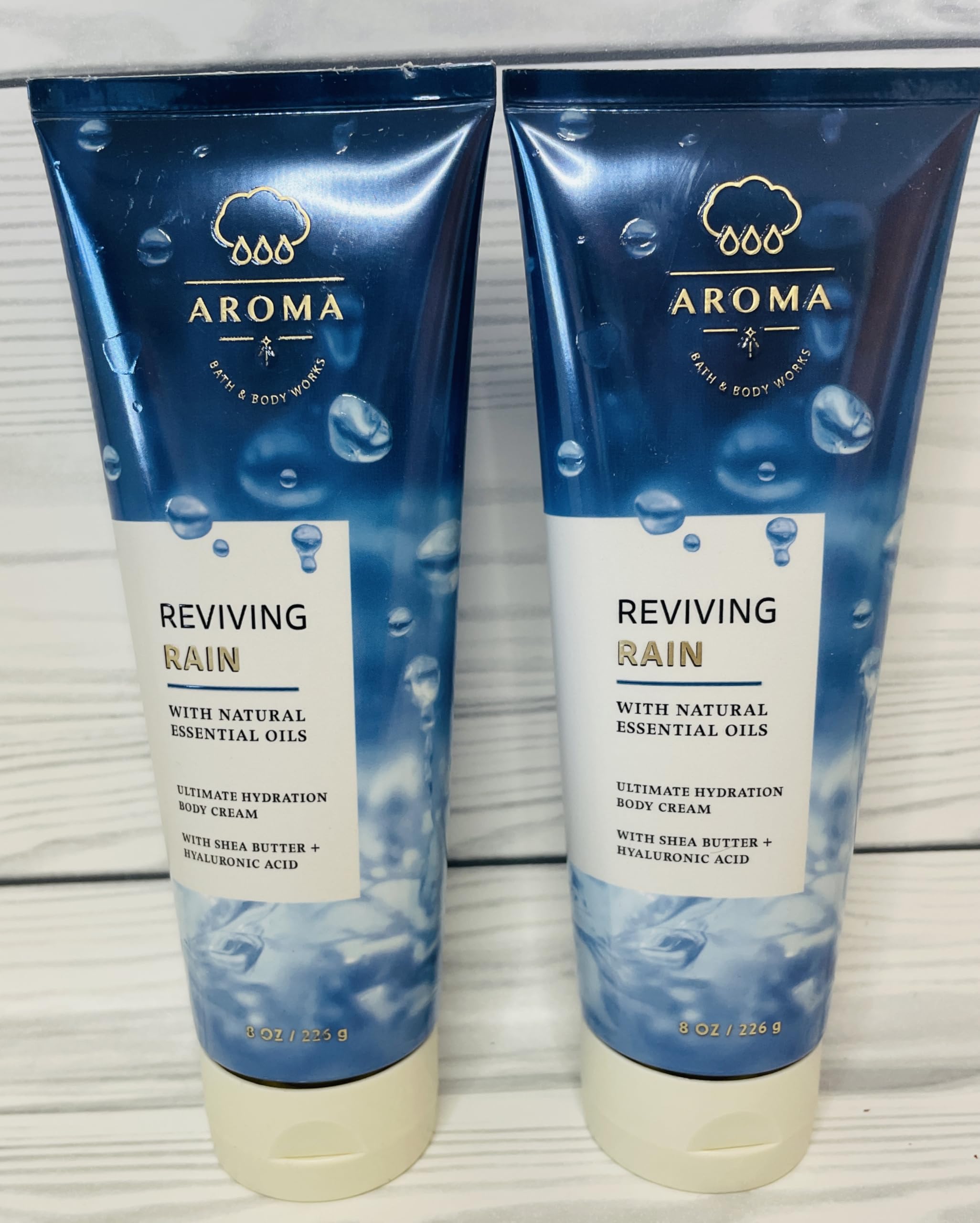 Bath & Body Works Reviving Rain cream texture close-up, hinting at silky application and nourishing feel.