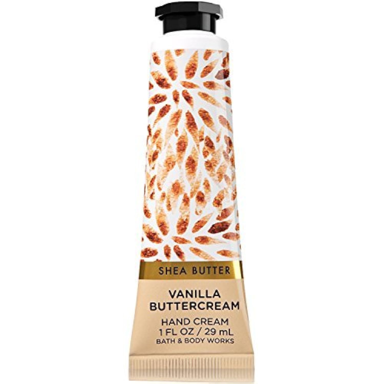 Bath & Body Works Shea Butter Hand Cream Vanilla Buttercream 1oz bottle nourishes and softens hands.