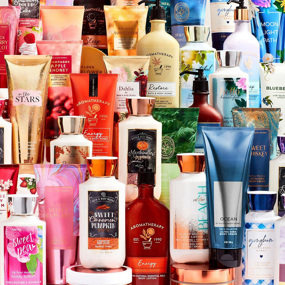 Bath & Body Works Cherry Blossom fragrance swirls evoke a spa-like aromatherapy moment.