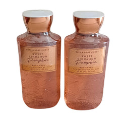 Bath & Body Works Shea + Vitamin E Shower Gel bottle with Sweet Cinnamon Pumpkin for hydrating cleansing