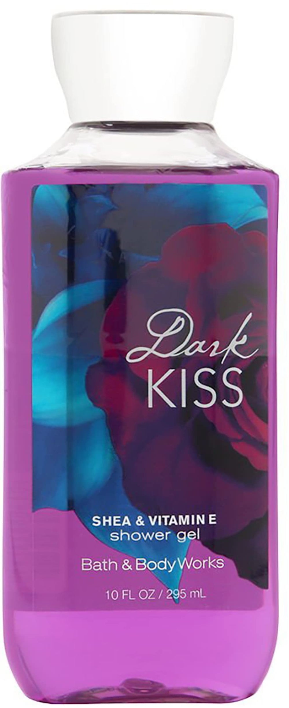 Bath & Body Works Signature Dark Kiss shower gel bottle for long-lasting fragrance and soft skin