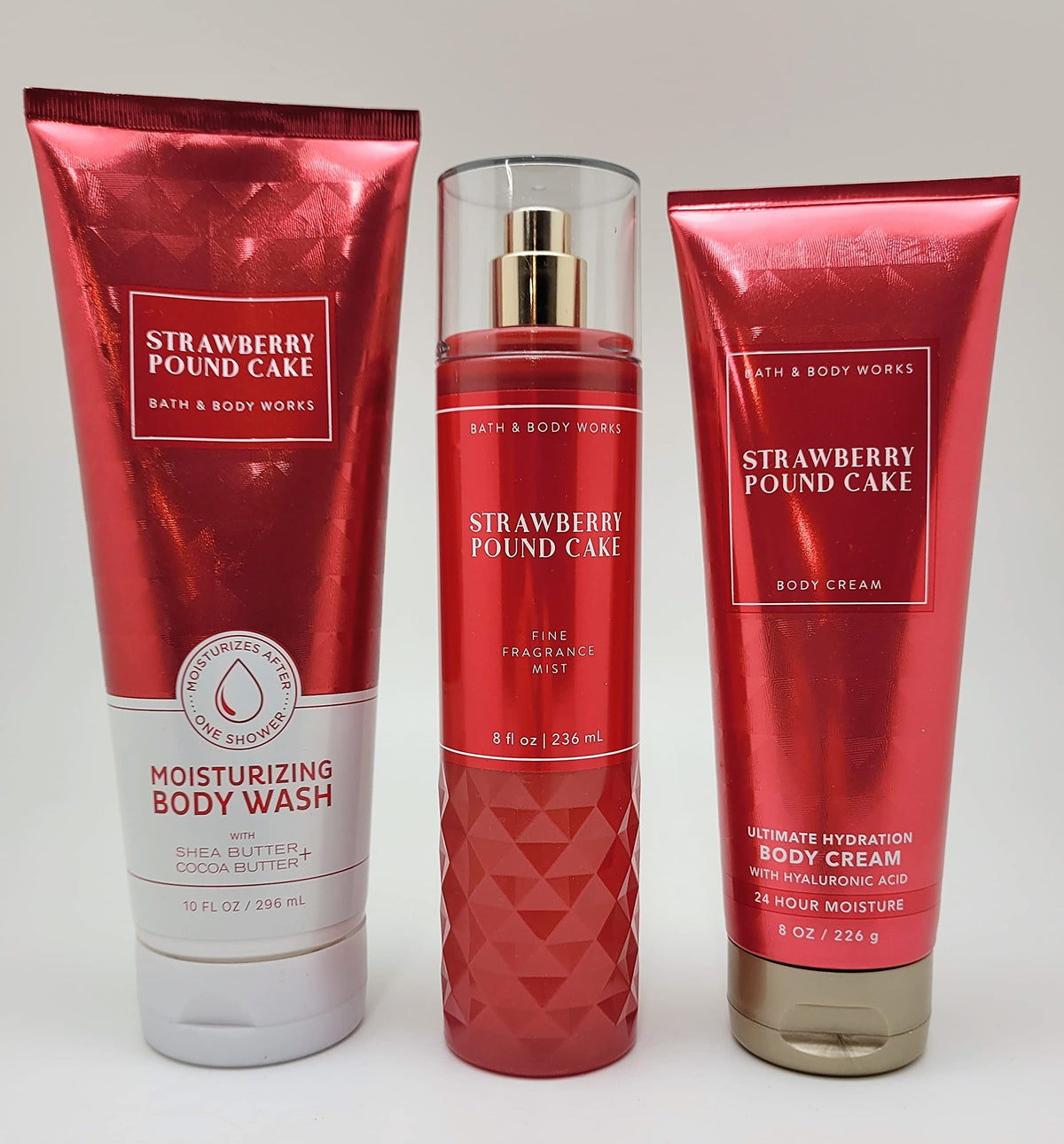 Bath & Body Works Strawberry Pound Cake moisturizing body wash bottle for a refreshing cleanse