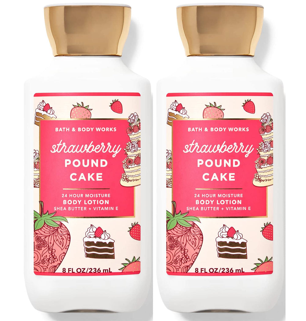 Bath & Body Works Strawberry Pound Cake lotion 2-pack provides daily moisture for soft, nourished skin