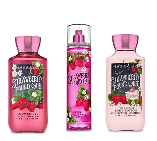 Bath and Body Works Strawberry Pound Cake Shower Gel with refreshing cleanse and dessert aroma