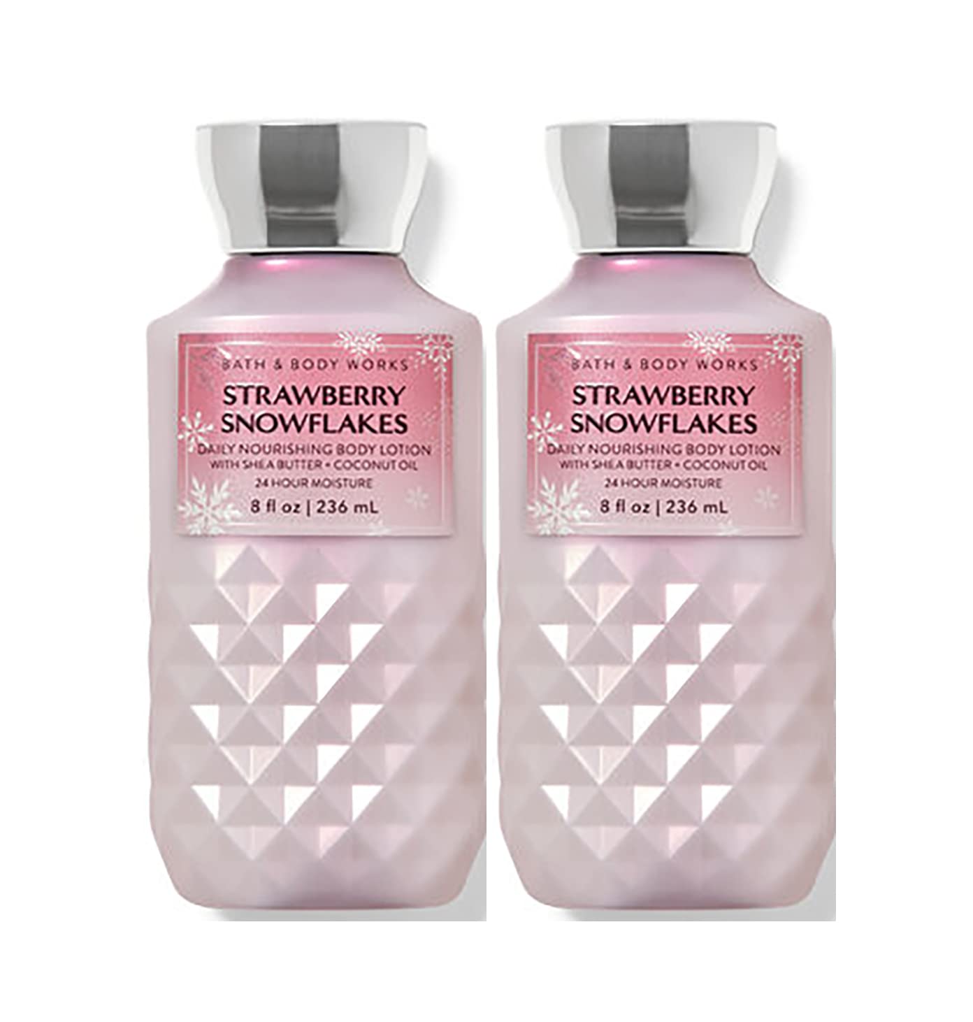 Bath & Body Works Strawberry & Snowflakes lotion set for daily moisture and soft, scented skin