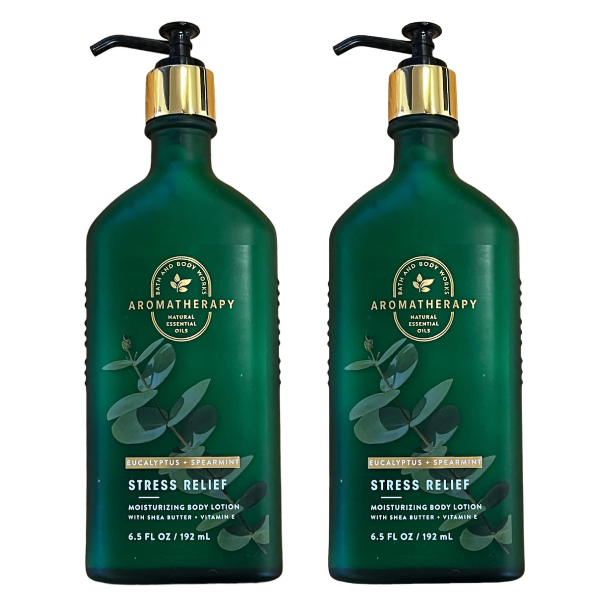 Bath & Body Works Stress Relief gift set packaging with calming eucalyptus spearmint scent