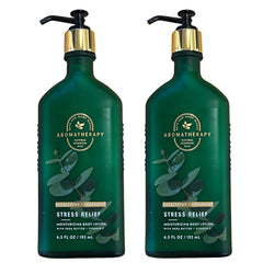 Bath & Body Works Stress Relief gift set packaging with calming eucalyptus spearmint scent