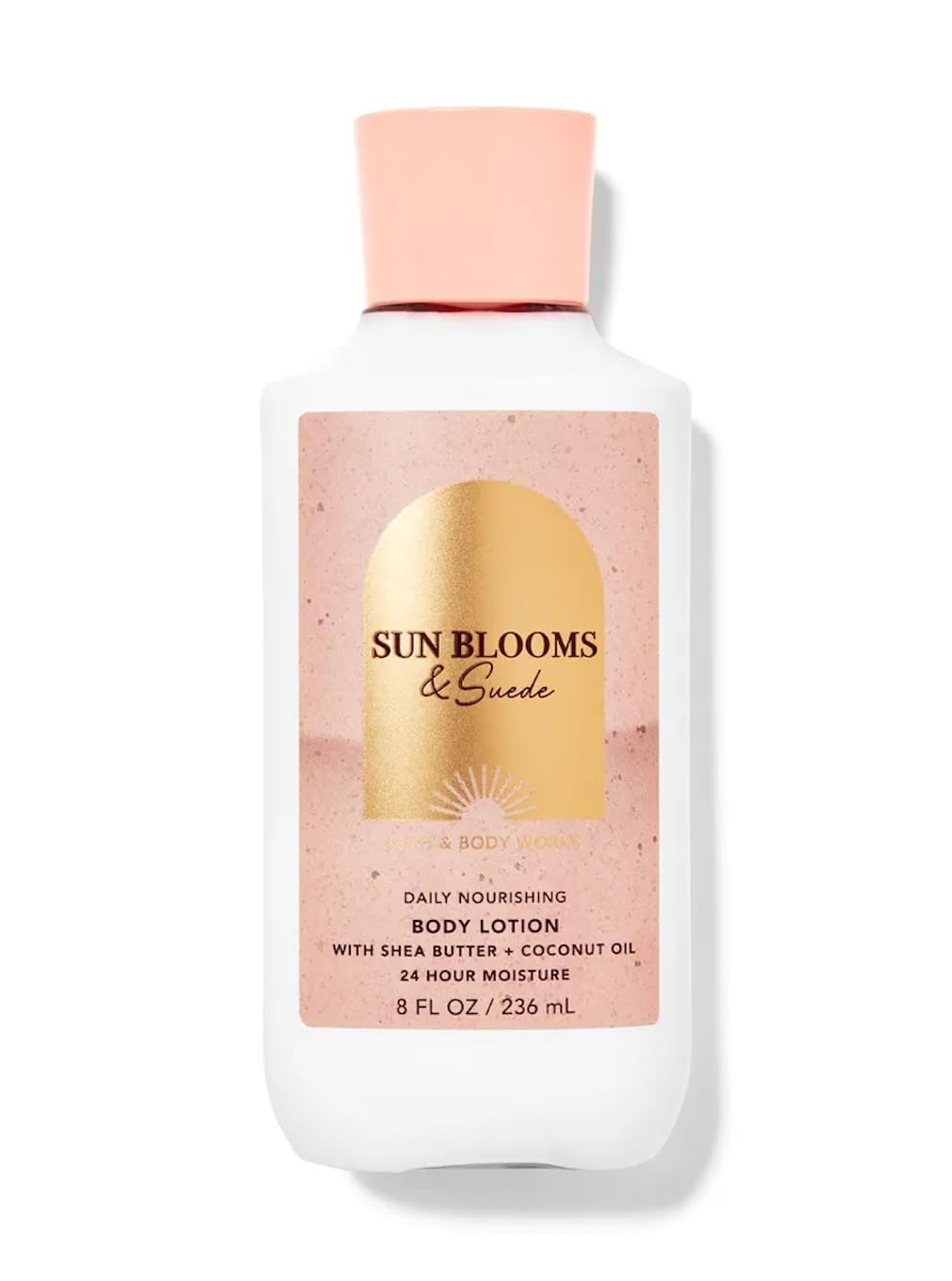 Bath & Body Works Sun Blooms & Suede lotion for daily moisturization and softer skin.