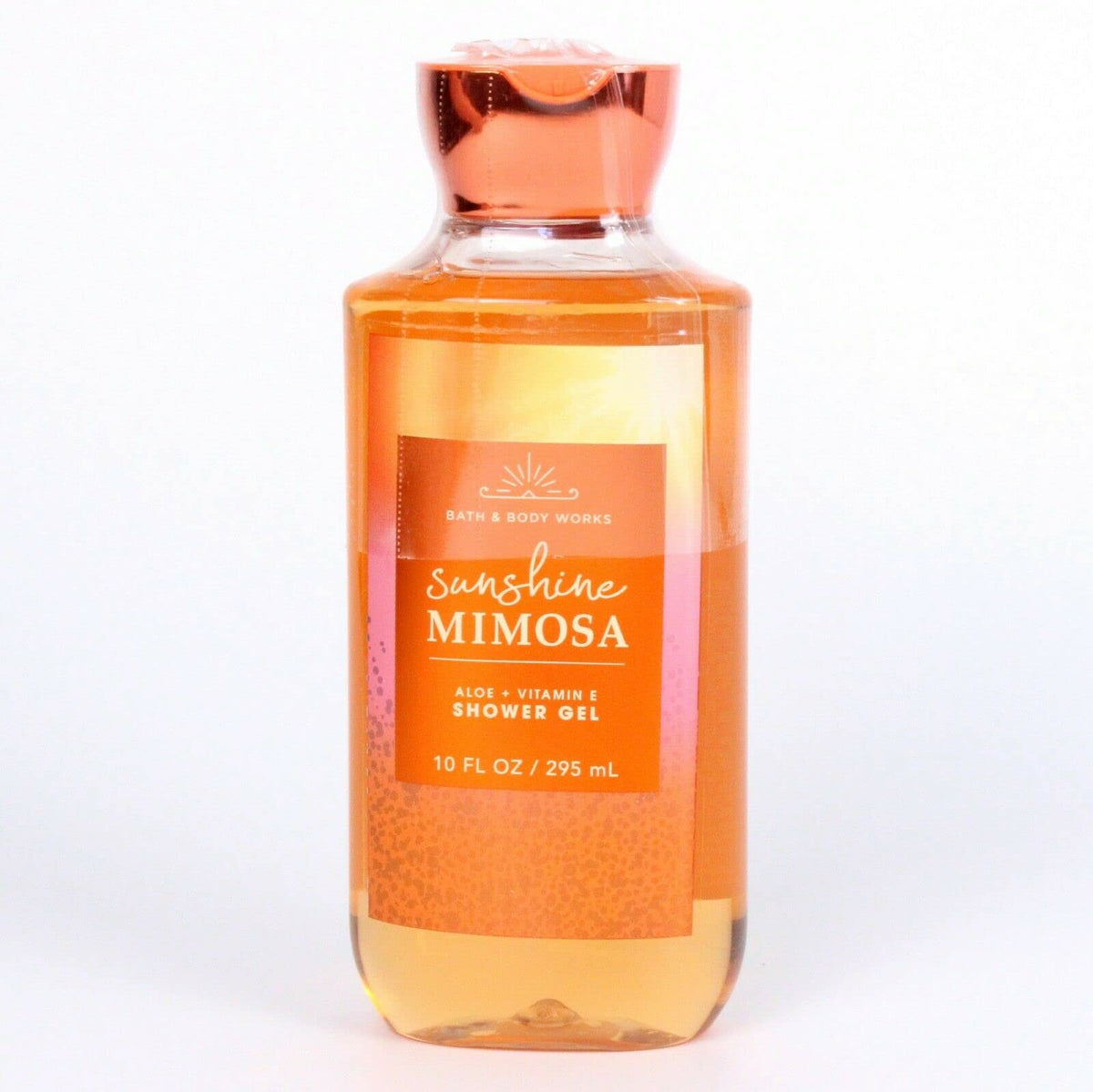 Bath & Body Works Sunshine Mimosa Shower Gel front view bottle highlights citrus freshness for a refreshing cleanse.