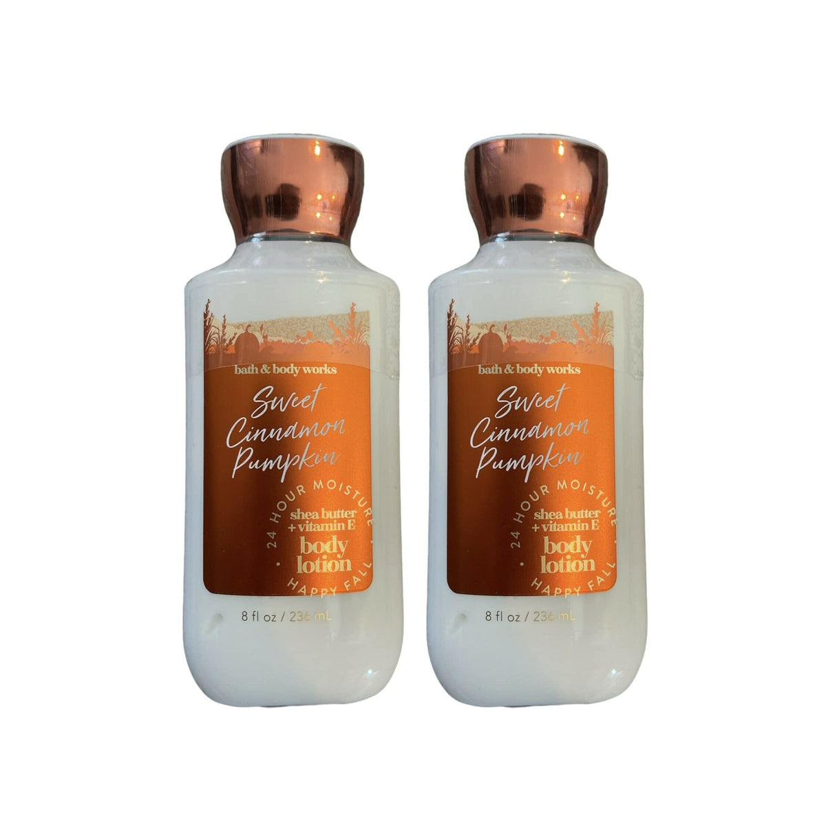 Bath & Body Works Sweet Cinnamon Pumpkin lotion bottle 8oz delivering lasting hydration.