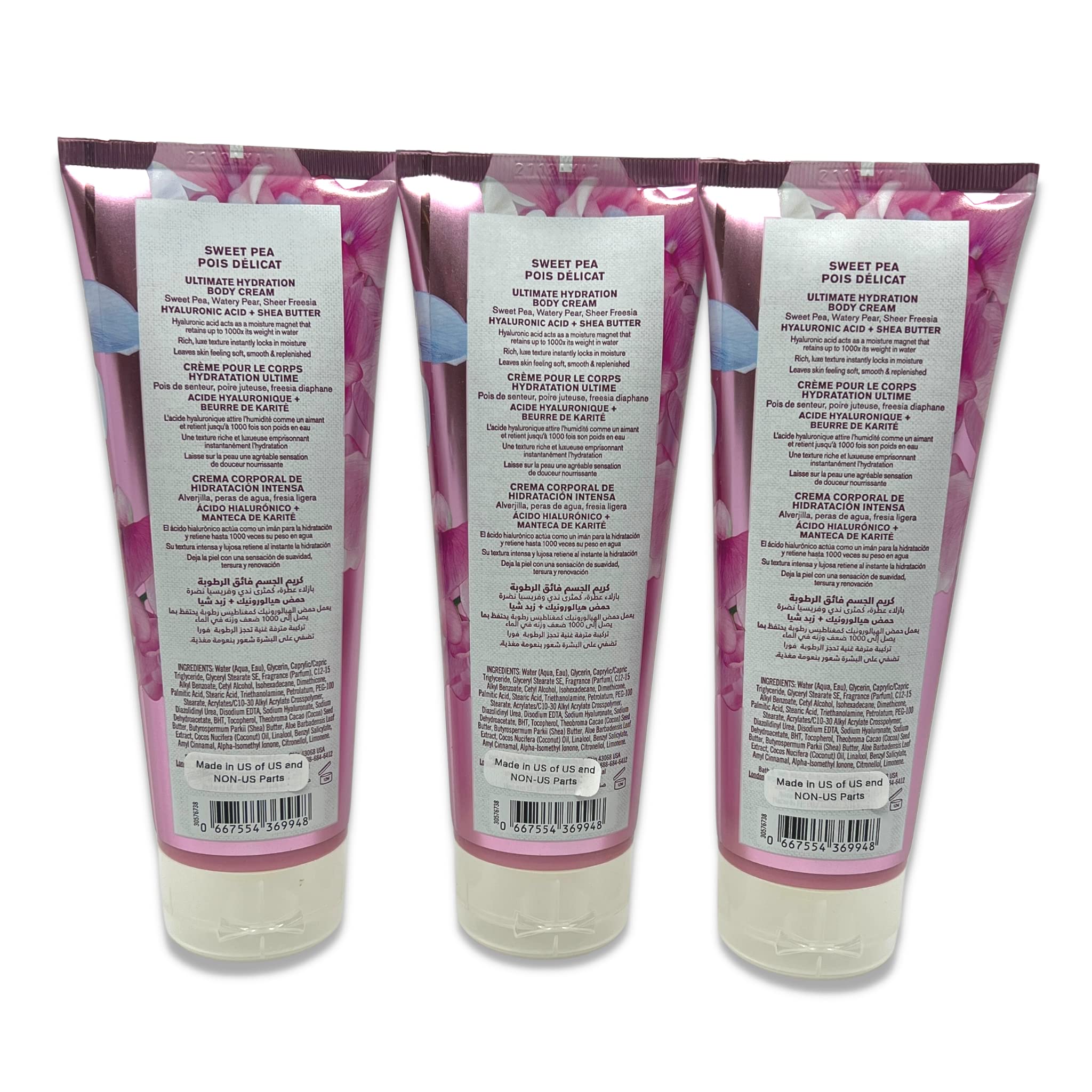 Sweet Pea Cream texture close-up highlights hyaluronic acid benefits