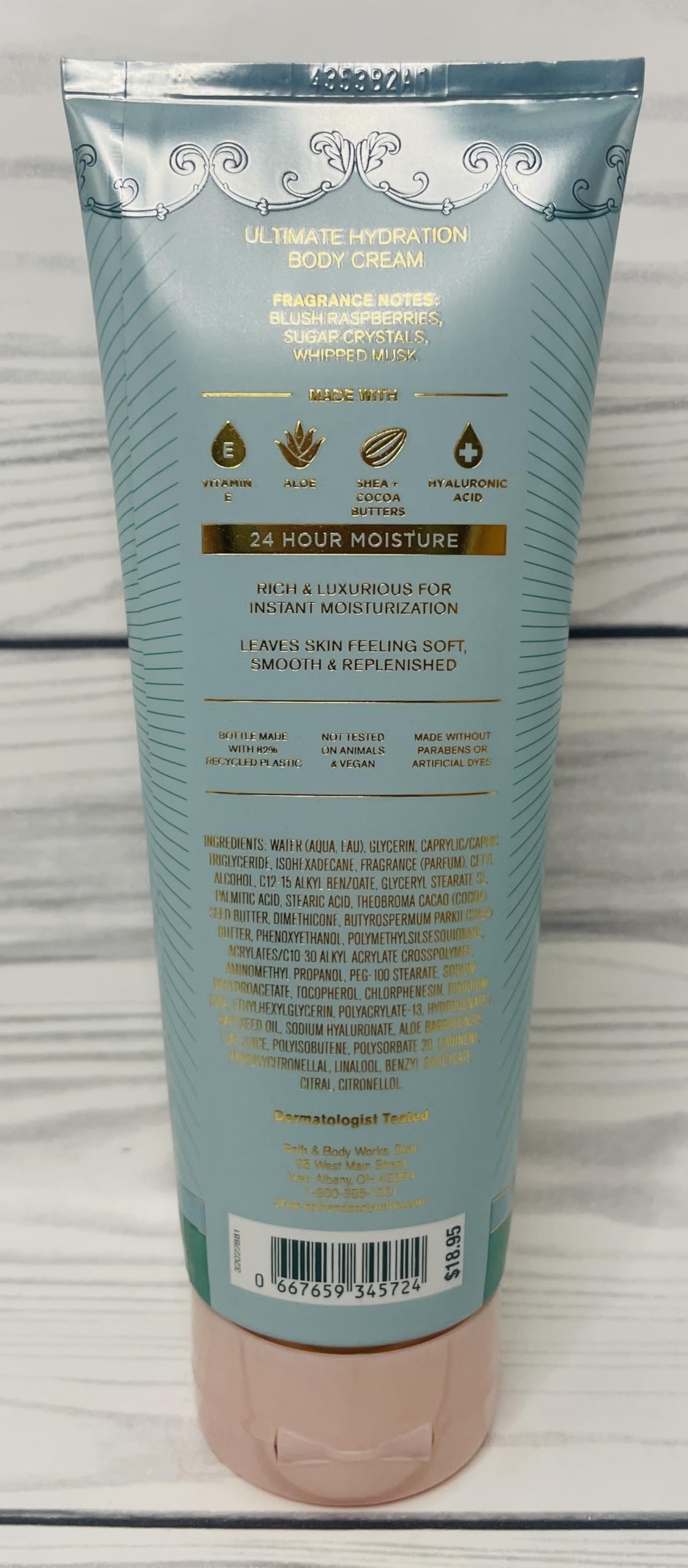 Bath & Body Works Sweetest Song 2-pack being applied to skin for a soft, replenished feel.