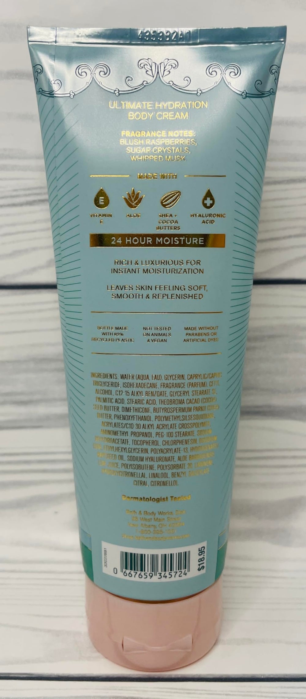 Bath & Body Works Sweetest Song 2-pack being applied to skin for a soft, replenished feel.