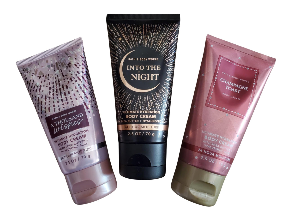 Bath & Body Works travel-size hydration collection packaging for on-the-go moisture