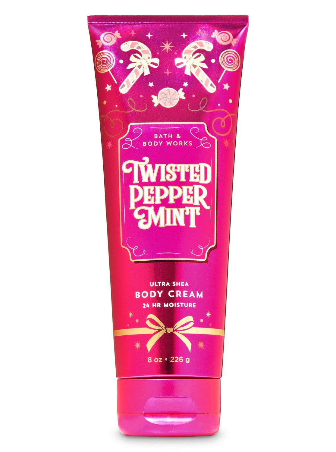 Bath and Body Works Twisted Peppermint 8 oz tube front for daily hydration and fragrance.