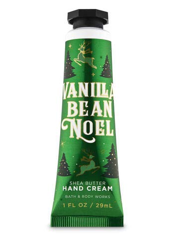Bath & Body Works Twisted Peppermint hand cream, 1 oz bottle, refreshing peppermint for chilly mornings.