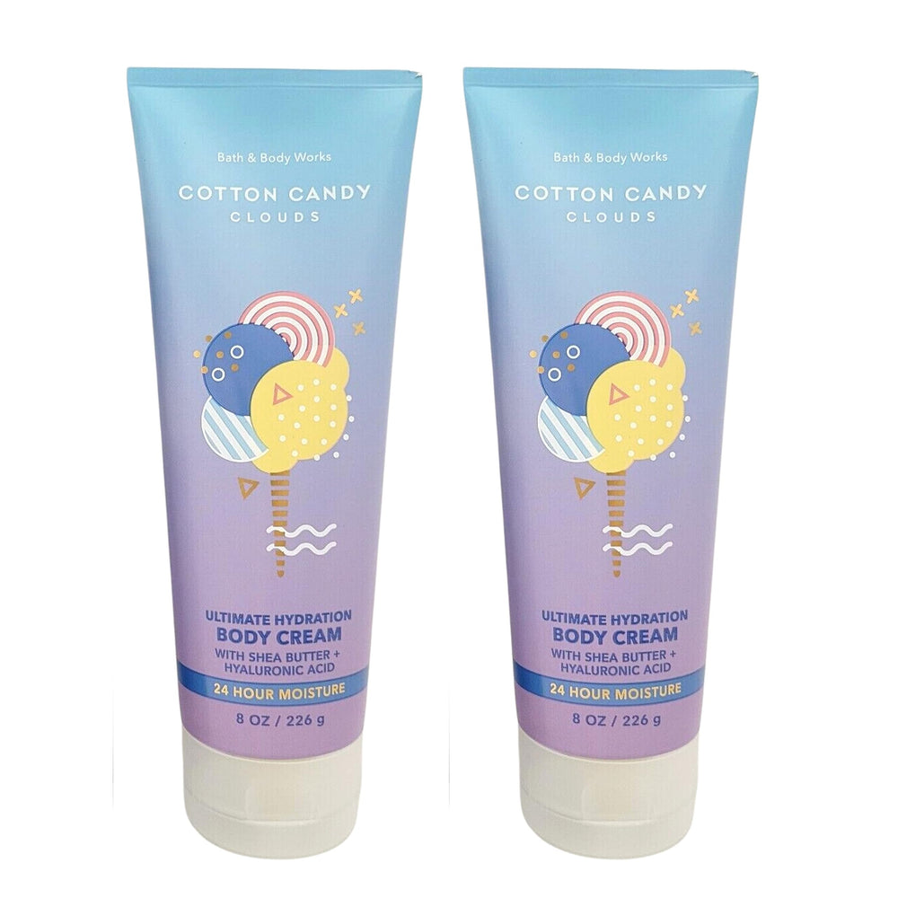 Bath and Body Works Ultimate Hydration Body Cream in Cotton Candy Clouds bottle with rich moisturizing scent