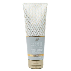Bath & Body Works Ultimate Hydration Body Cream jar, Sweater Weather, nourishes skin and leaves an inviting scent.