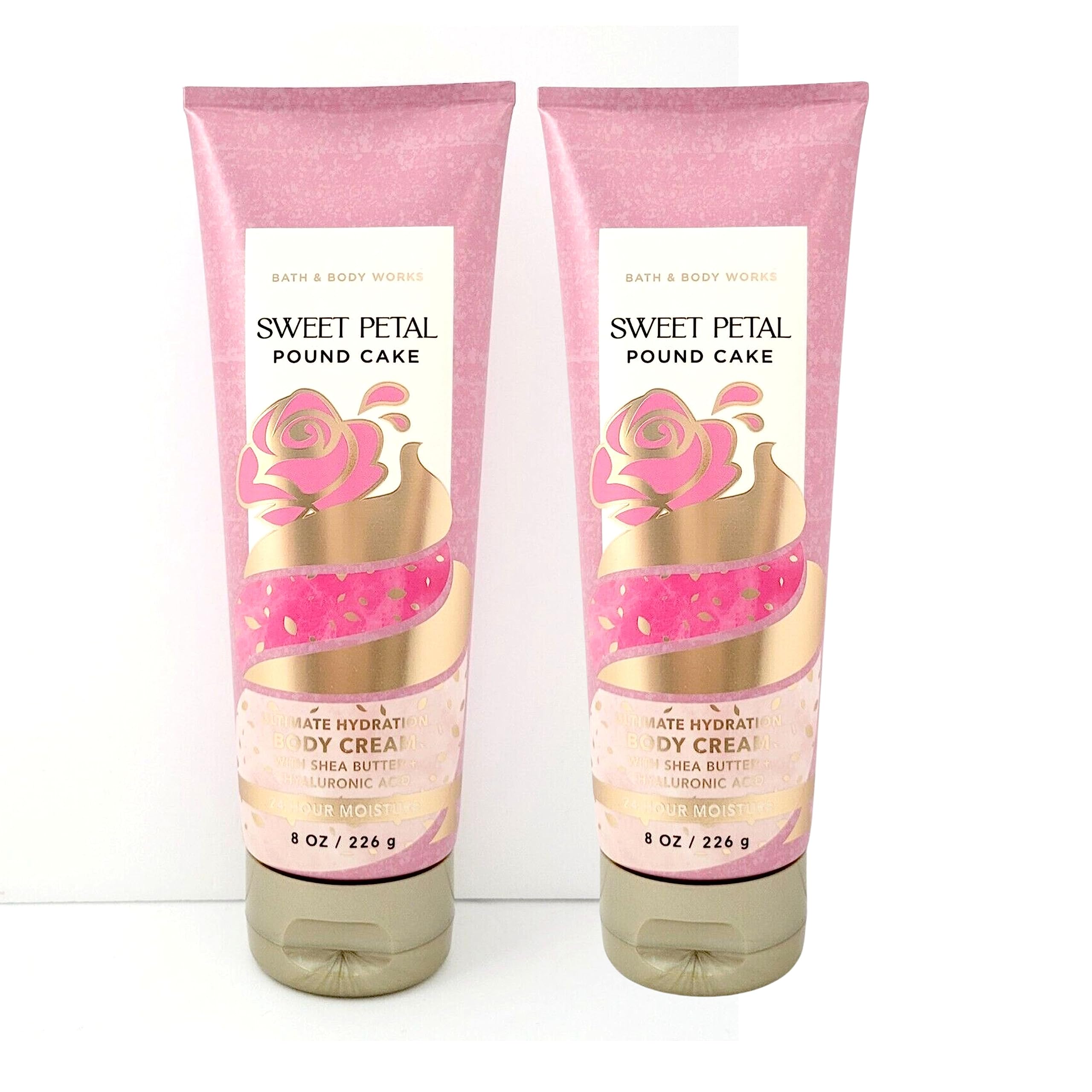 Bath & Body Works Ultimate Hydration Cream Pack with Sweet Petal Pound Cake moisturizes deeply