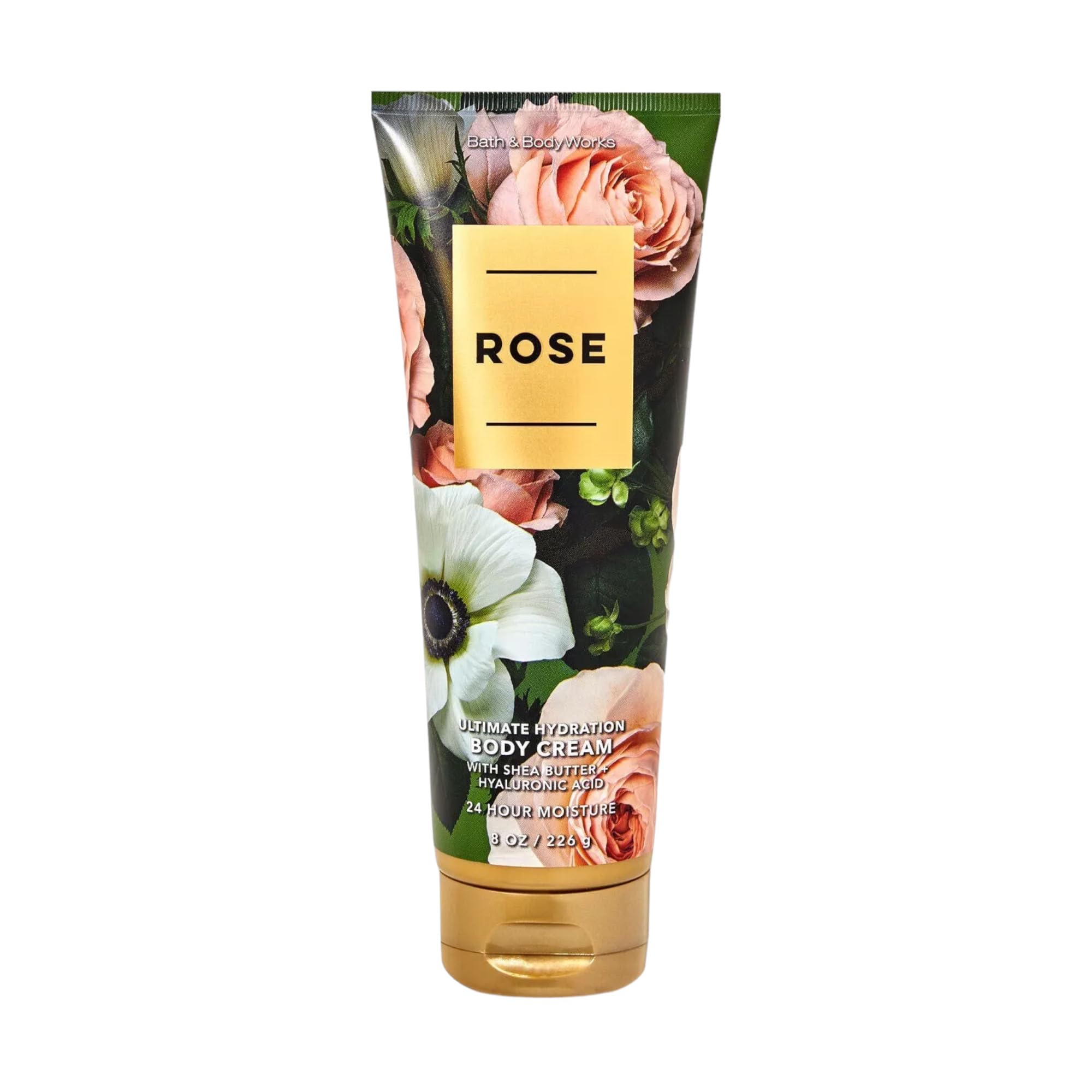 Bath & Body Works Ultimate Hydration Body Cream rose bottle for all-day softness.