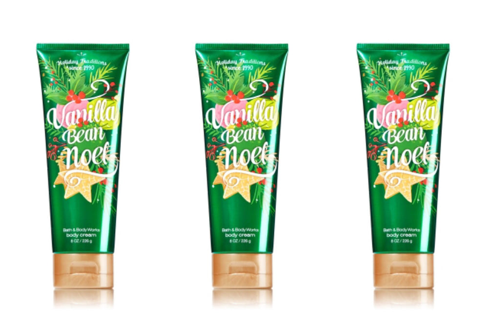 Bath & Body Works Vanilla Bean Noel body cream 8 oz trio bottle for daily hydration