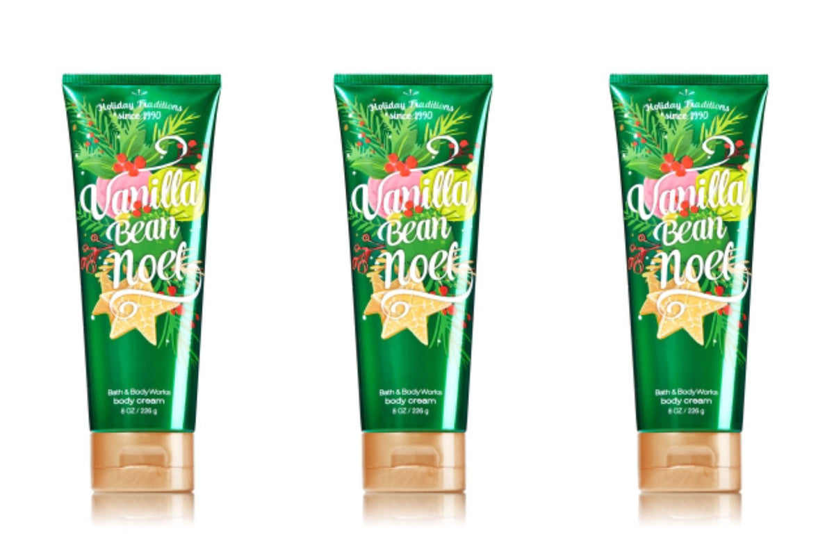 Bath & Body Works Vanilla Bean Noel body cream 8 oz trio bottle for daily hydration