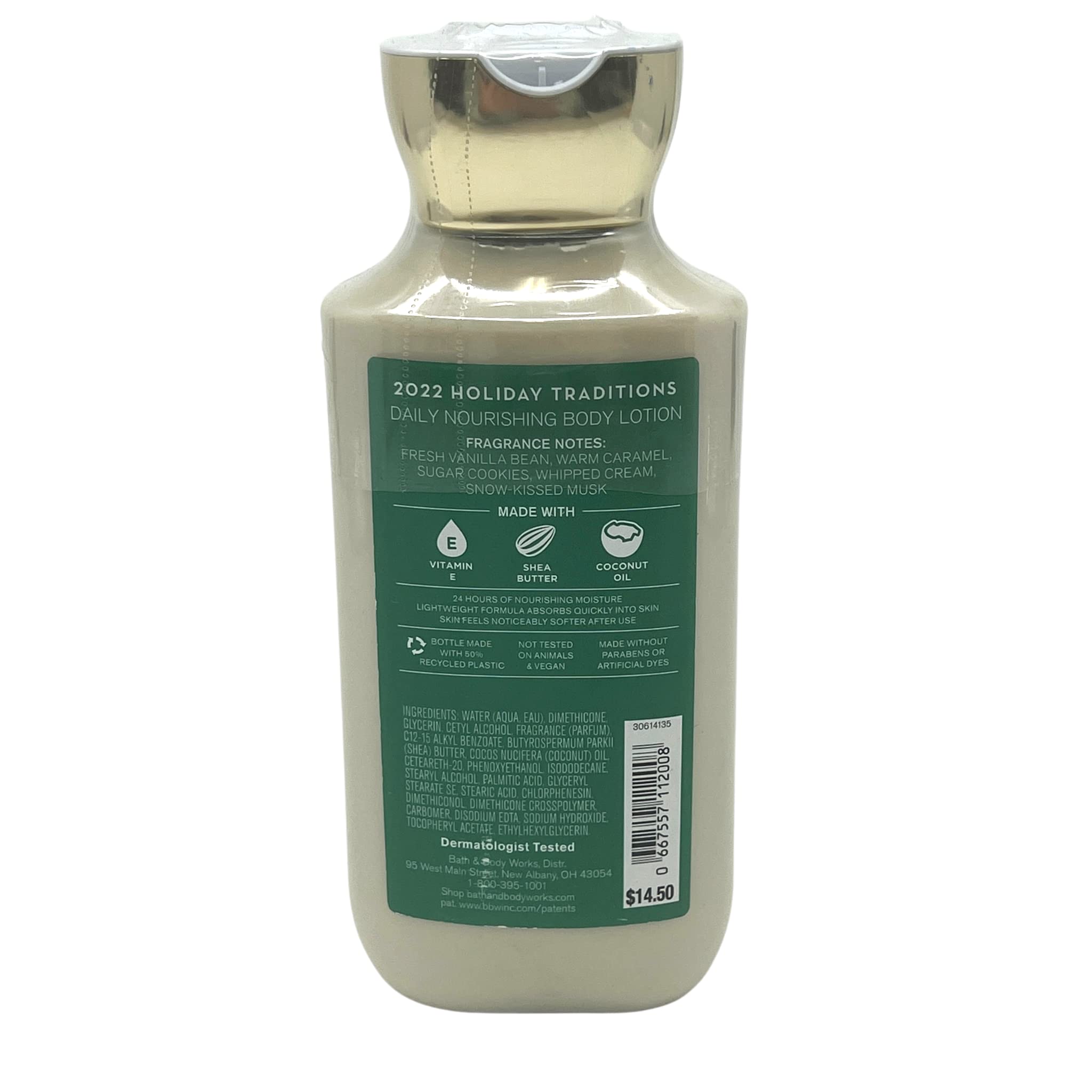 Bath & Body Works Vanilla Bean Noel moisture boost keeps skin soft with daily use