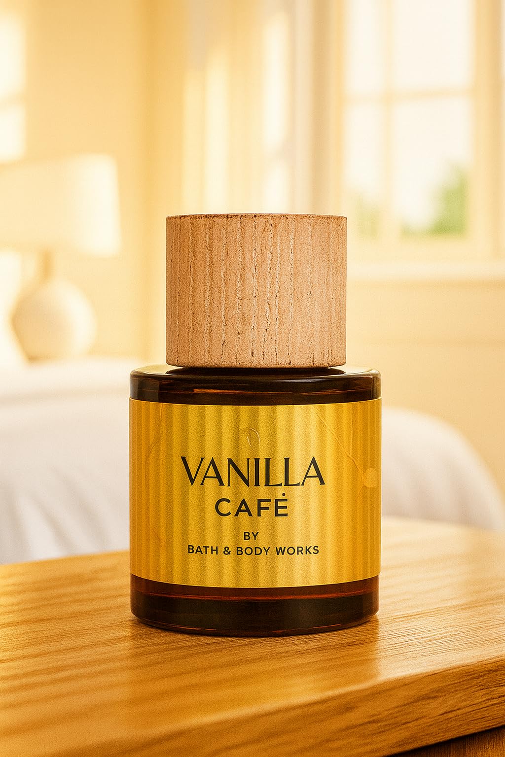 Bath and Body Works Vanilla Café gift-ready packaging emphasizing an elegant fragrance experience.